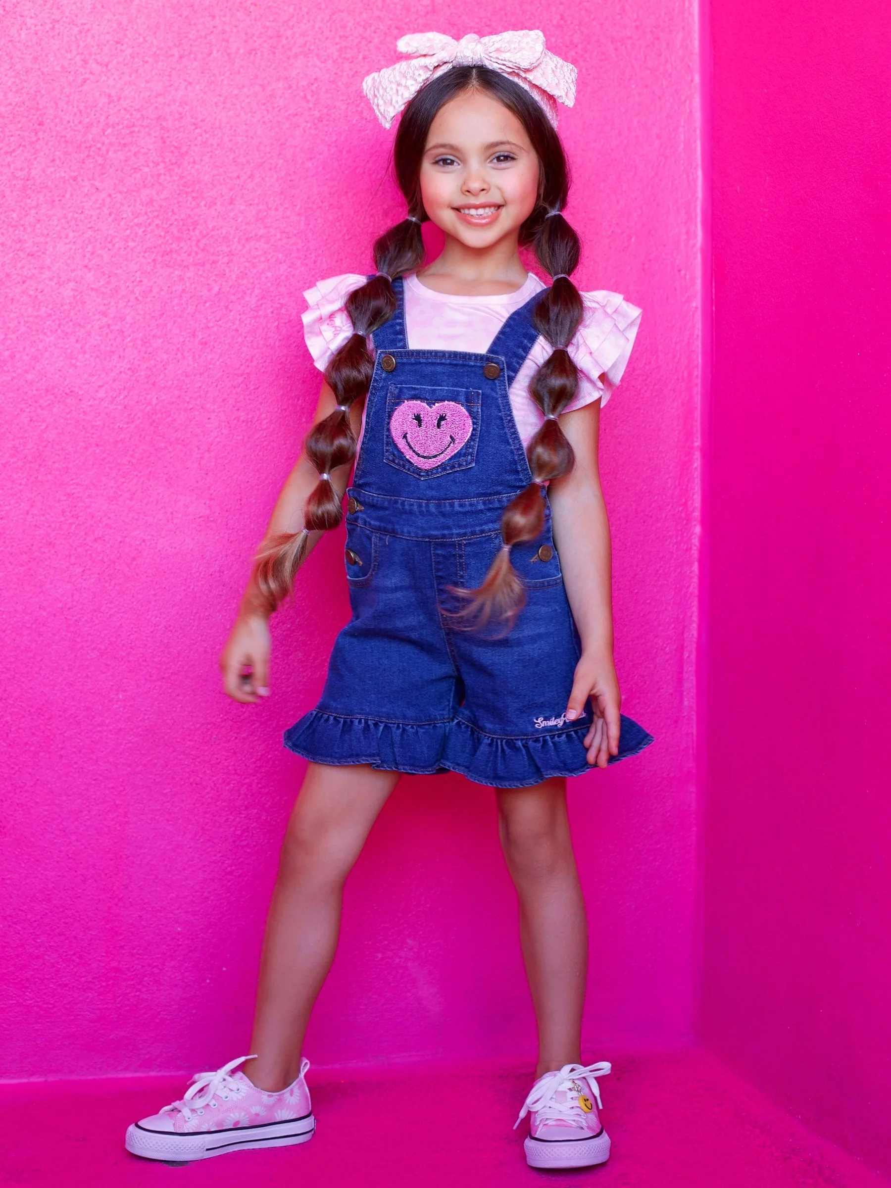 SmileyWorld Happy Heart Denim Shortall Set - Image 2