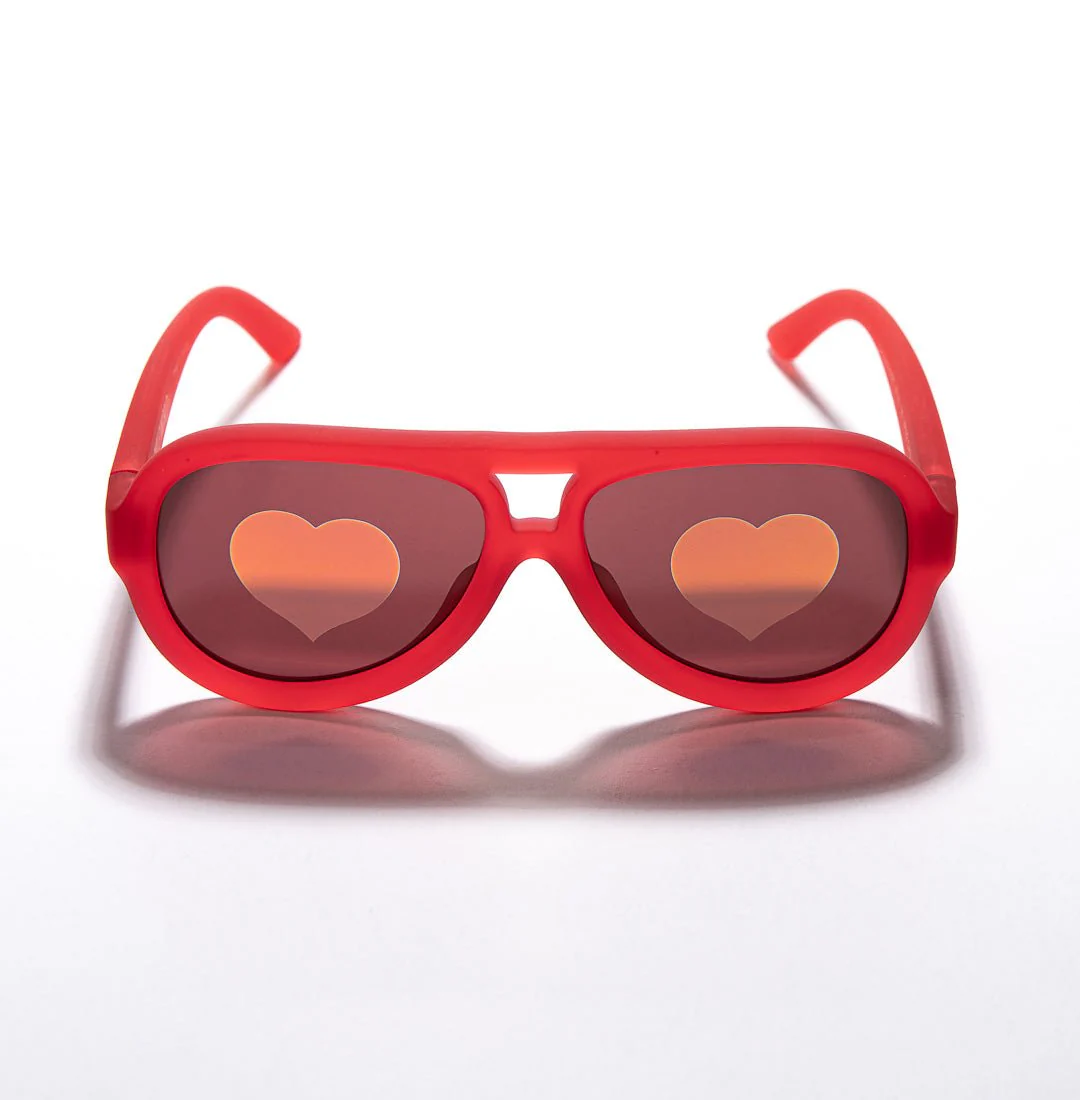 SmileyWorld Kid Sunglasses Aviator Raspberry Red - Image 10