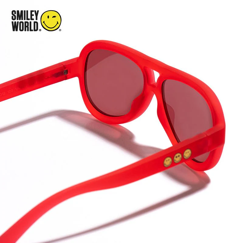 SmileyWorld Kid Sunglasses Aviator Raspberry Red - Image 12
