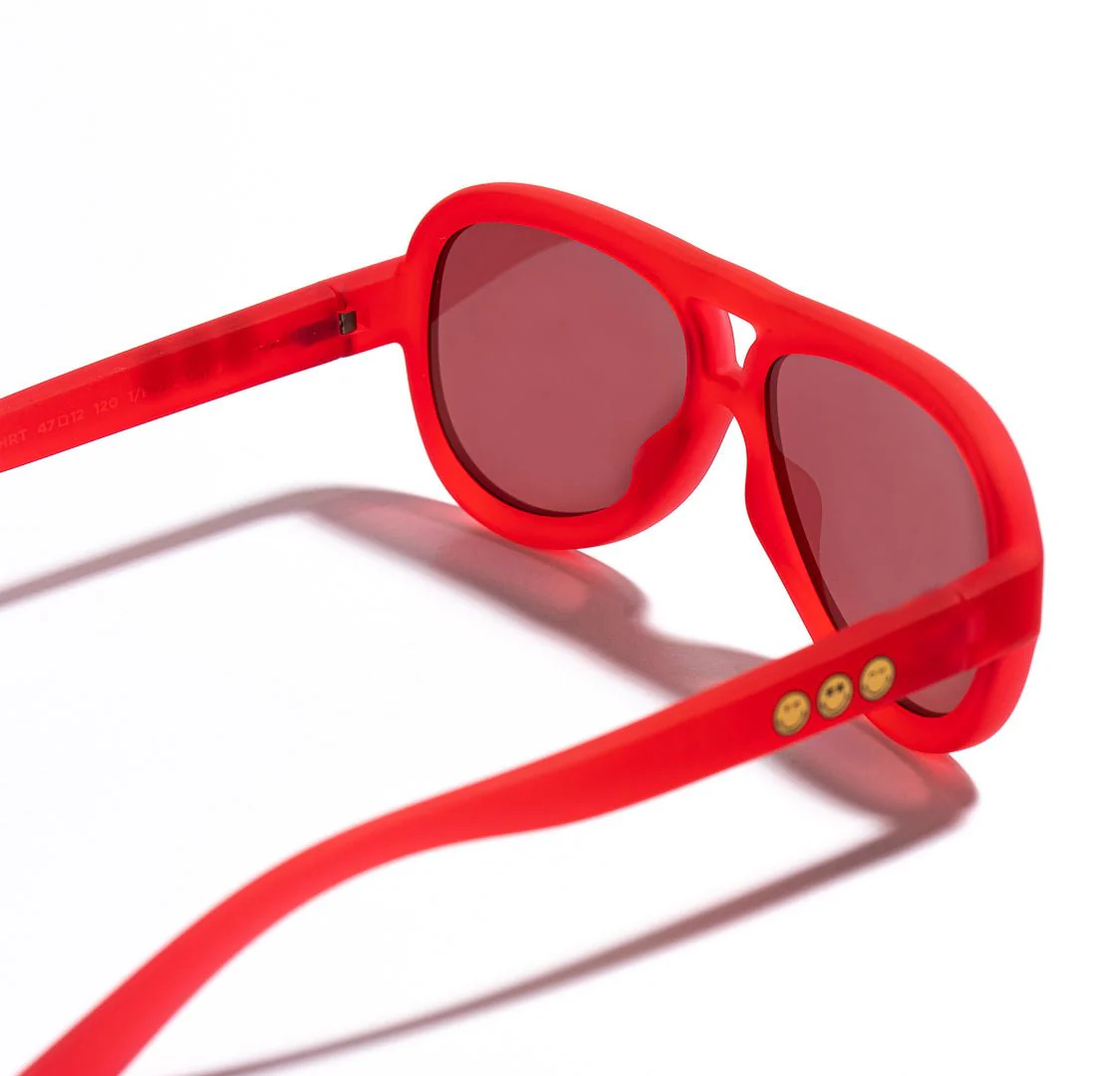 SmileyWorld Kid Sunglasses Aviator Raspberry Red - Image 8