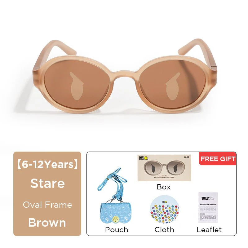 SmileyWorld Kid Sunglasses Oval Acorn Brown - Image 7