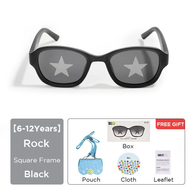 SmileyWorld Kid Sunglasses Square Obsidian Black - Image 9