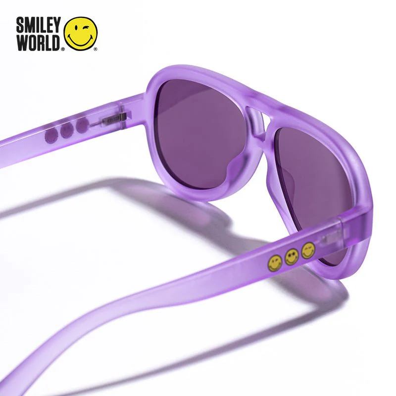 SmileyWorld Kids Sunglasses Aviator Coral Purple - Image 10