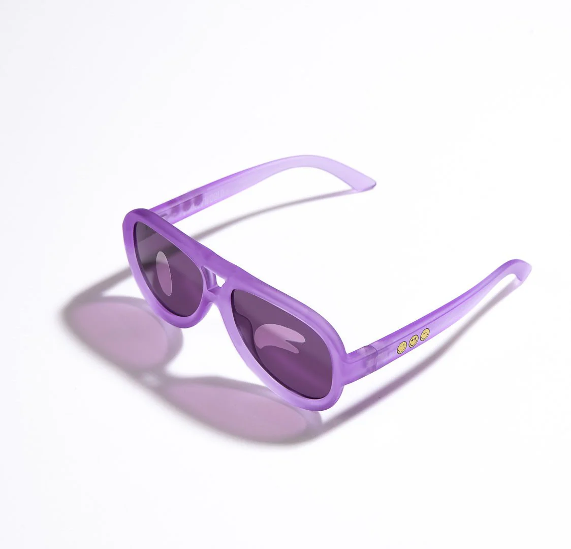 SmileyWorld Kids Sunglasses Aviator Coral Purple - Image 9