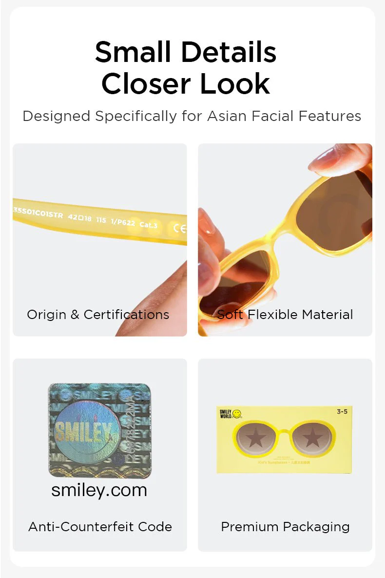 SmileyWorld Kids Sunglasses Oval Sunlight Yellow - Image 14
