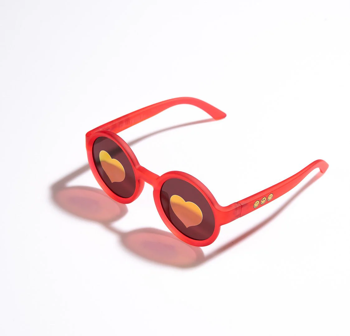 SmileyWorld Kids Sunglasses Round Raspberry Red - Image 10