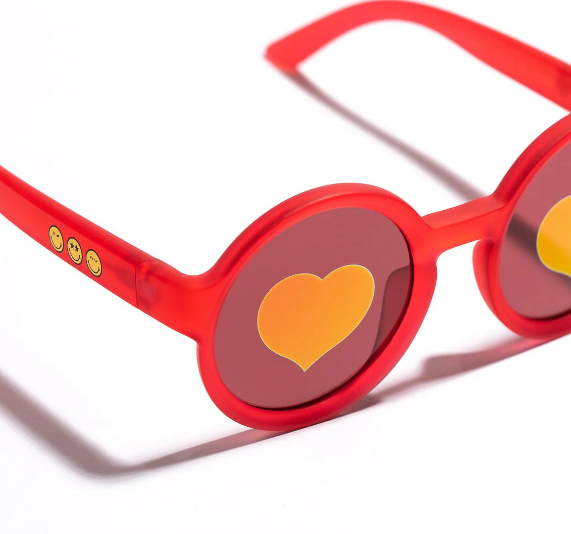 SmileyWorld Kids Sunglasses Round Raspberry Red - Image 8