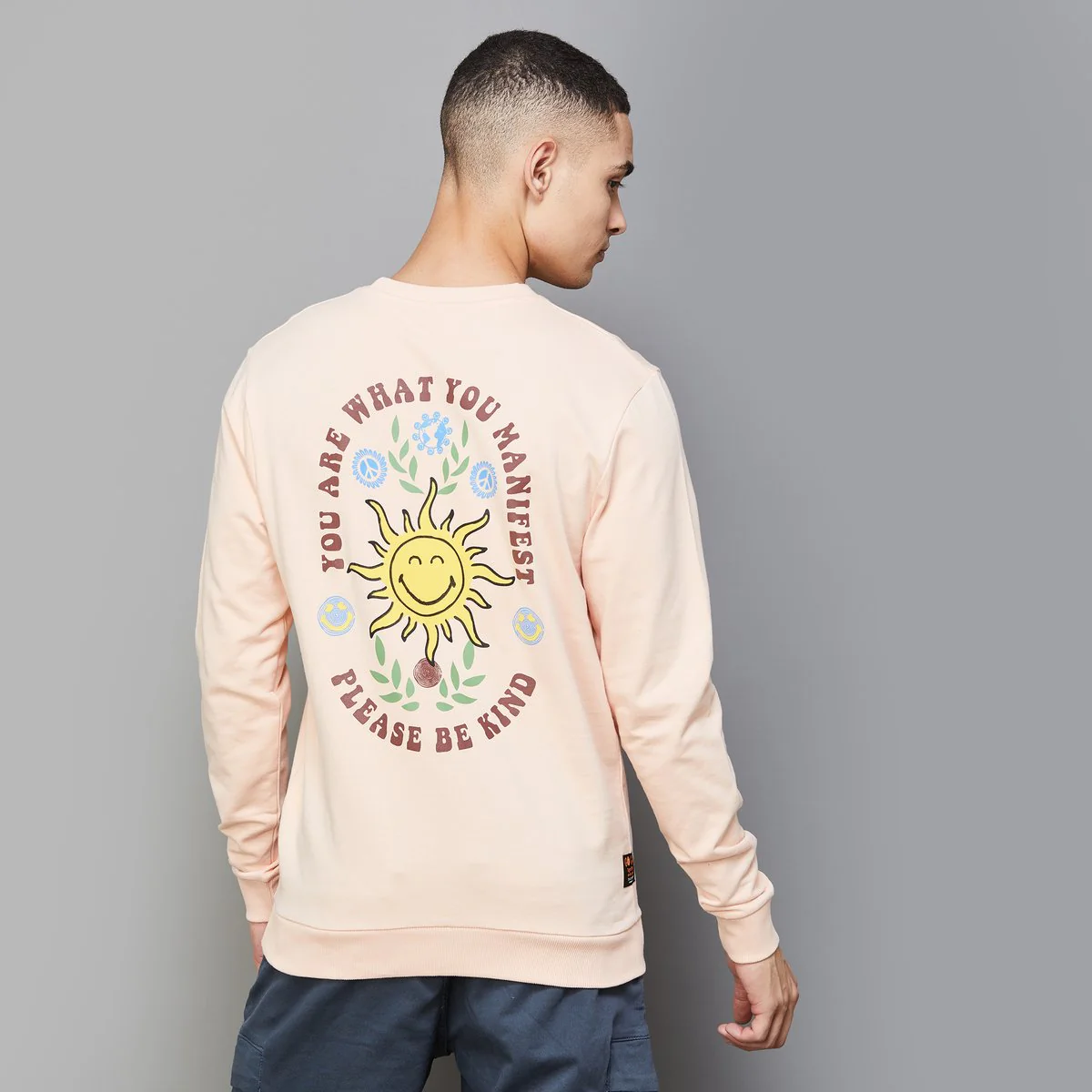 SmileyWorld Men Back Printed Regular Fit Sweatshirt - Image 3