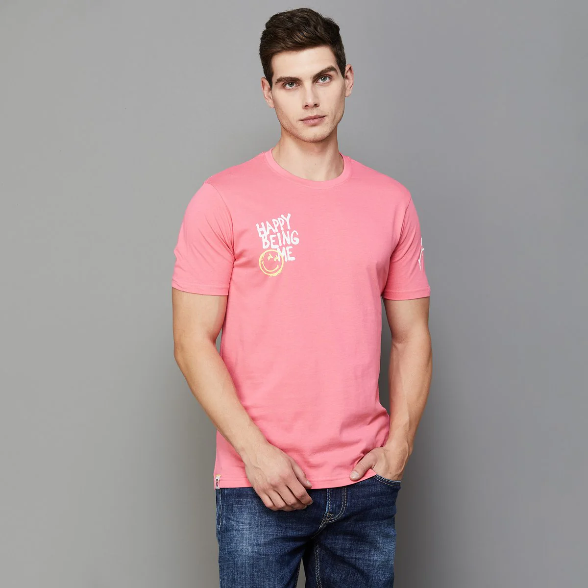 SmileyWorld Men Back Printed T-Shirt