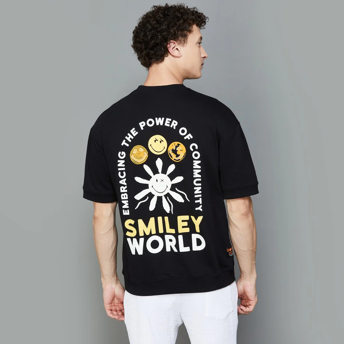 SmileyWorld Men Brand Printed Regular Fit T-Shirt - Image 3