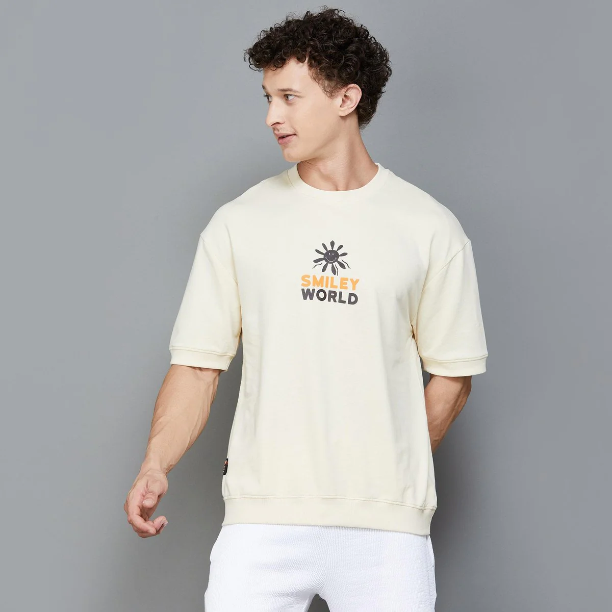 SmileyWorld Men Brand Printed Regular Fit T-Shirt