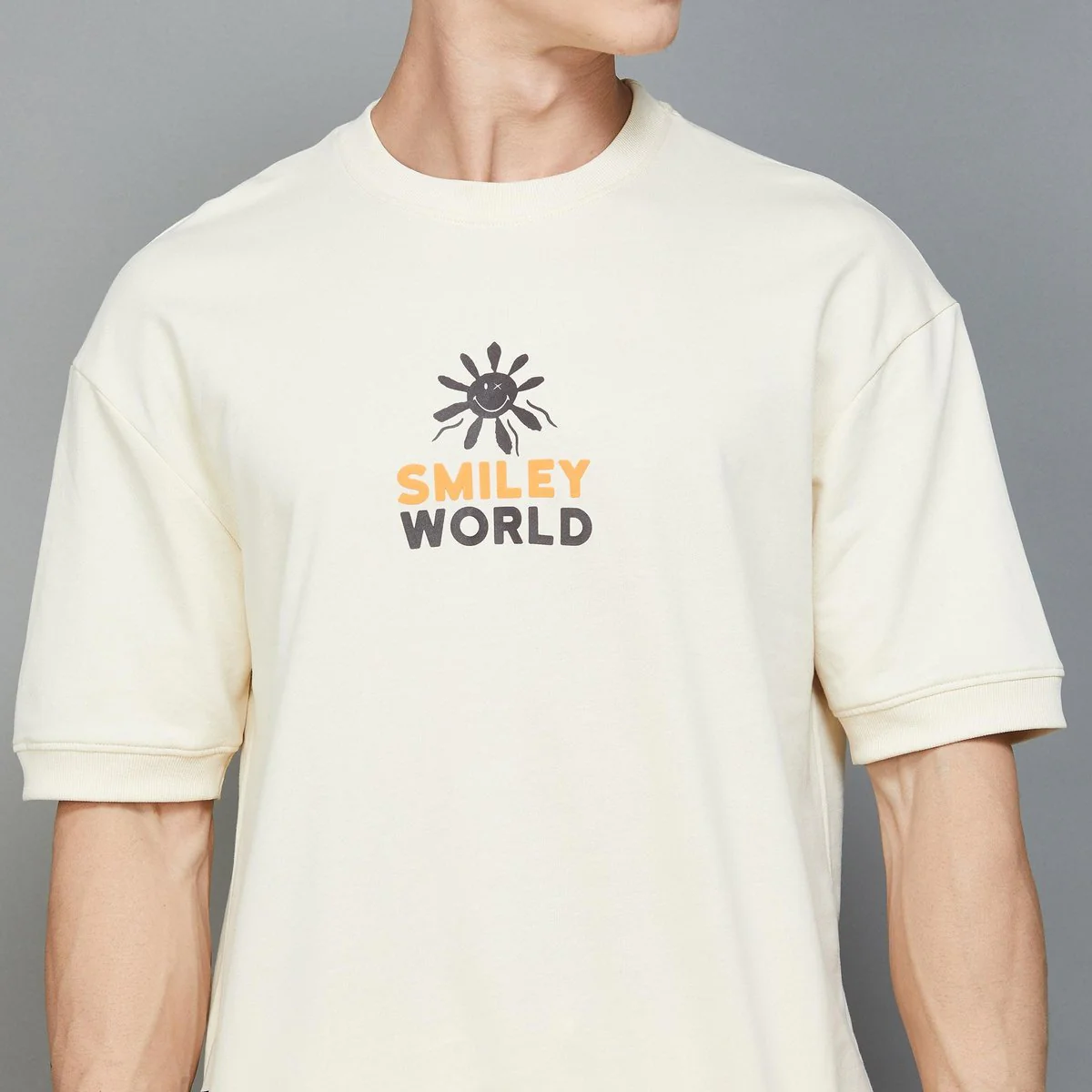 SmileyWorld Men Brand Printed Regular Fit T-Shirt - Image 4