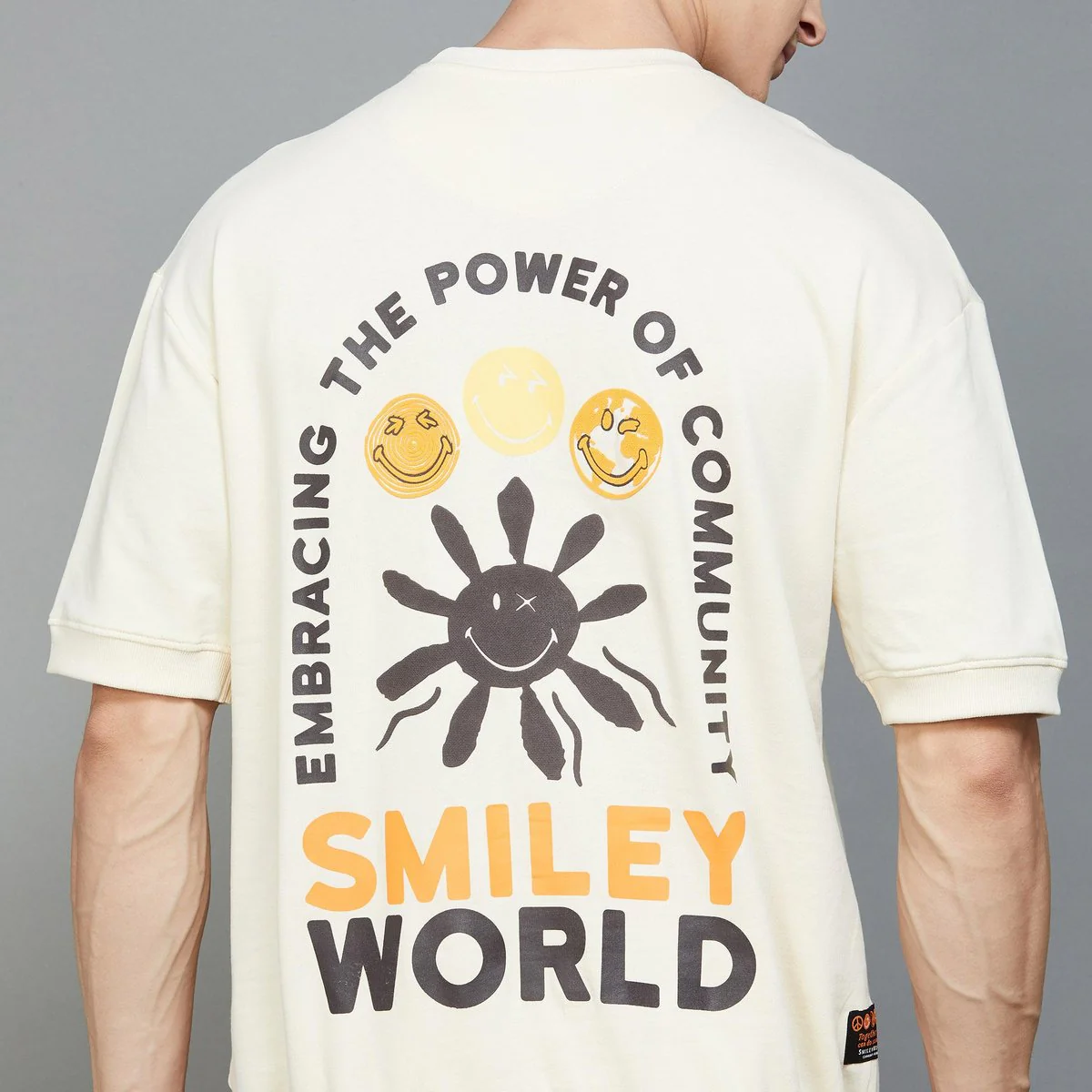 SmileyWorld Men Brand Printed Regular Fit T-Shirt - Image 5