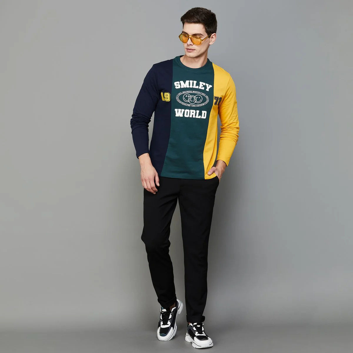SmileyWorld Men Colourblock T-shirt - Image 3