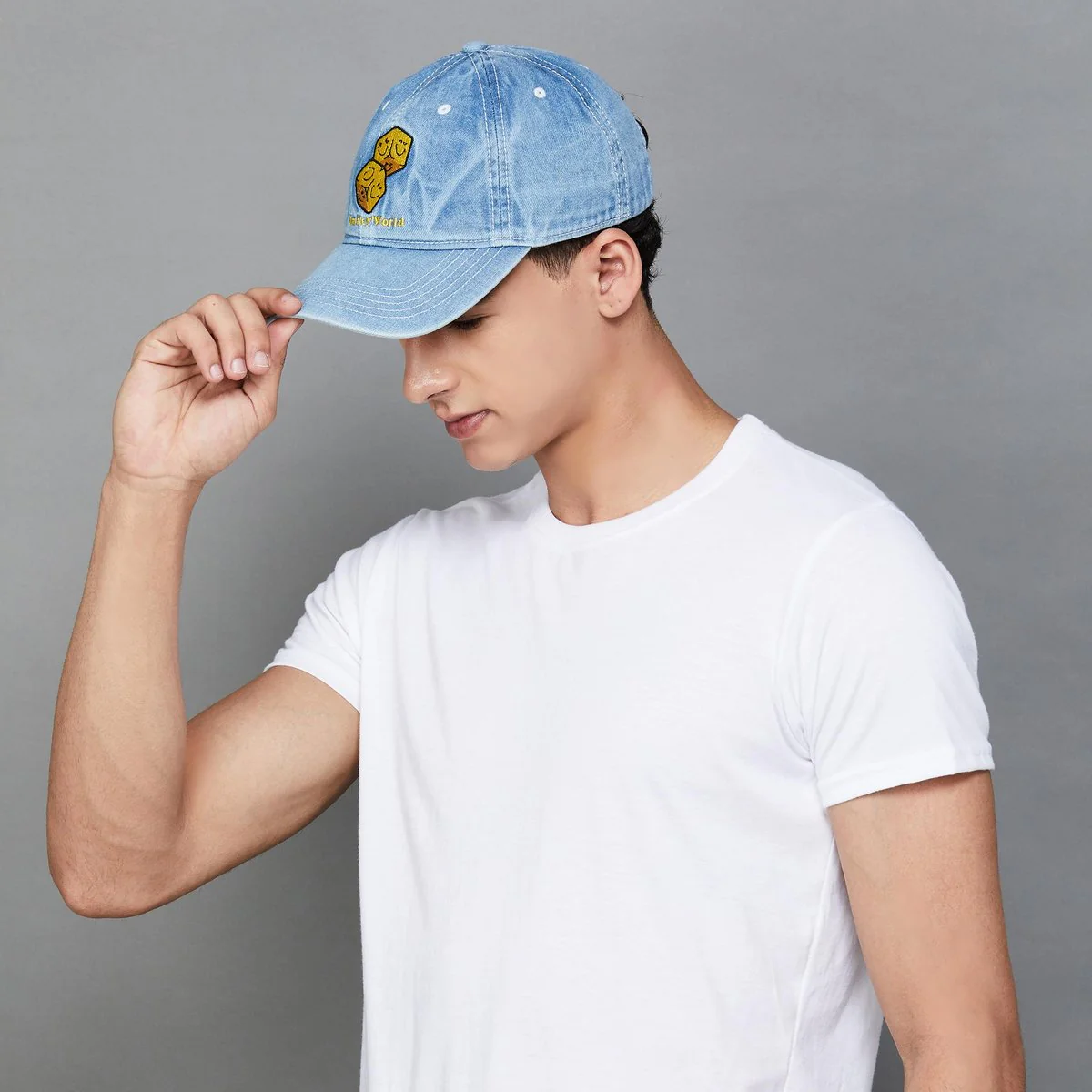 SmileyWorld Men Embroidered Denim Cap - Image 5