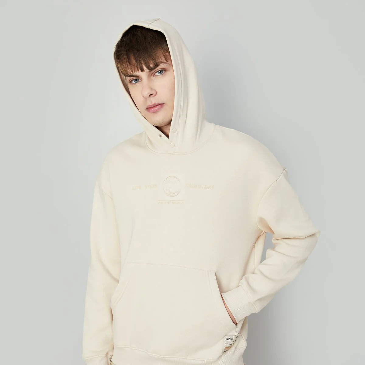 SmileyWorld Men Embroidered Hooded Sweatshirt - Image 2