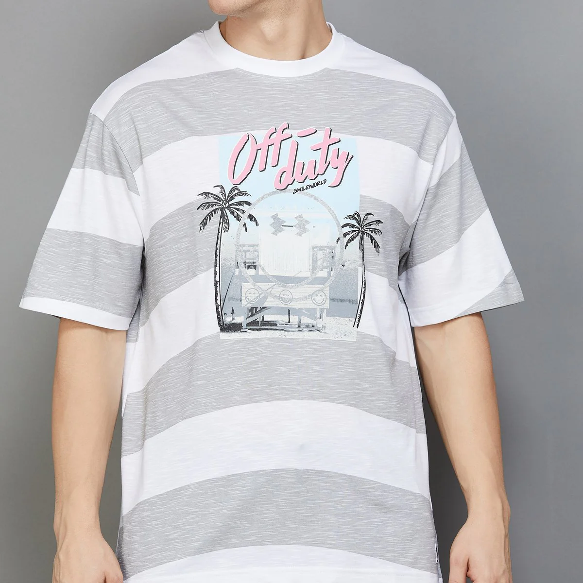 SmileyWorld Men Graphic Print Regular Fit T-Shirt - Image 3
