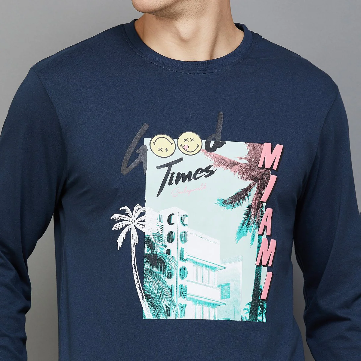 SmileyWorld Men Graphic Print Regular Fit T-Shirt - Image 3