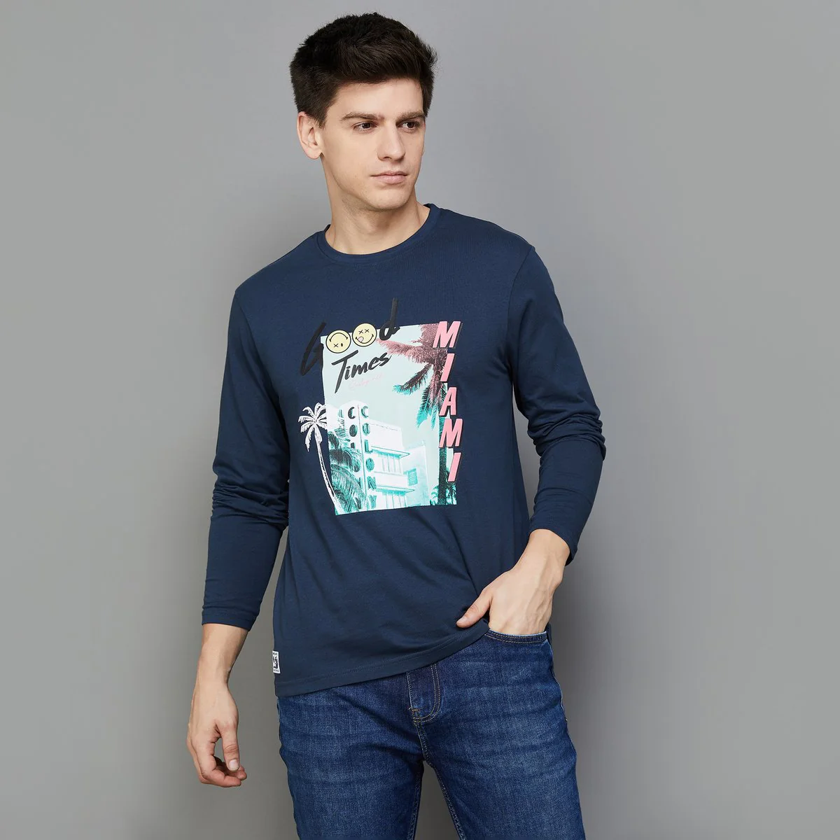 SmileyWorld Men Graphic Print Regular Fit T-Shirt - Image 6