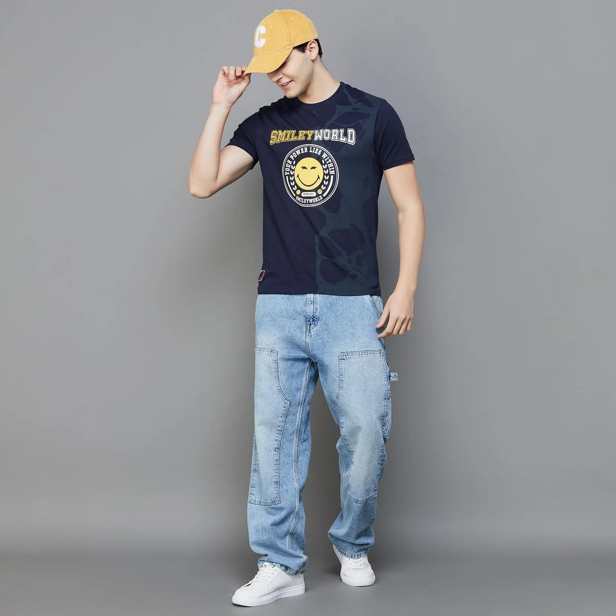 SmileyWorld Men Graphic Print Slim Fit T-Shirt - Image 2