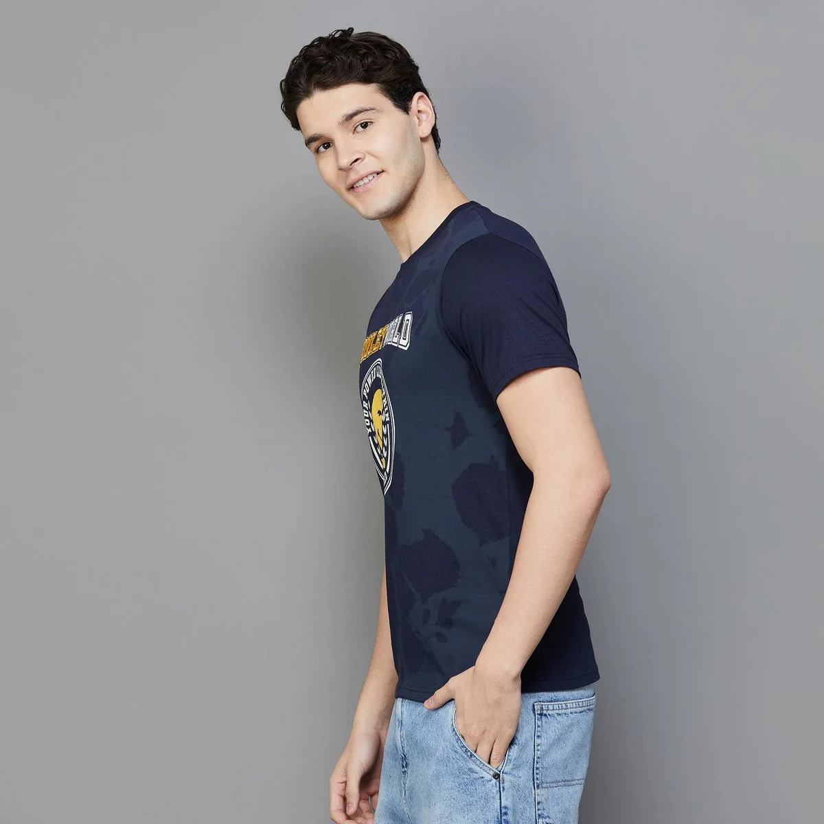 SmileyWorld Men Graphic Print Slim Fit T-Shirt - Image 3