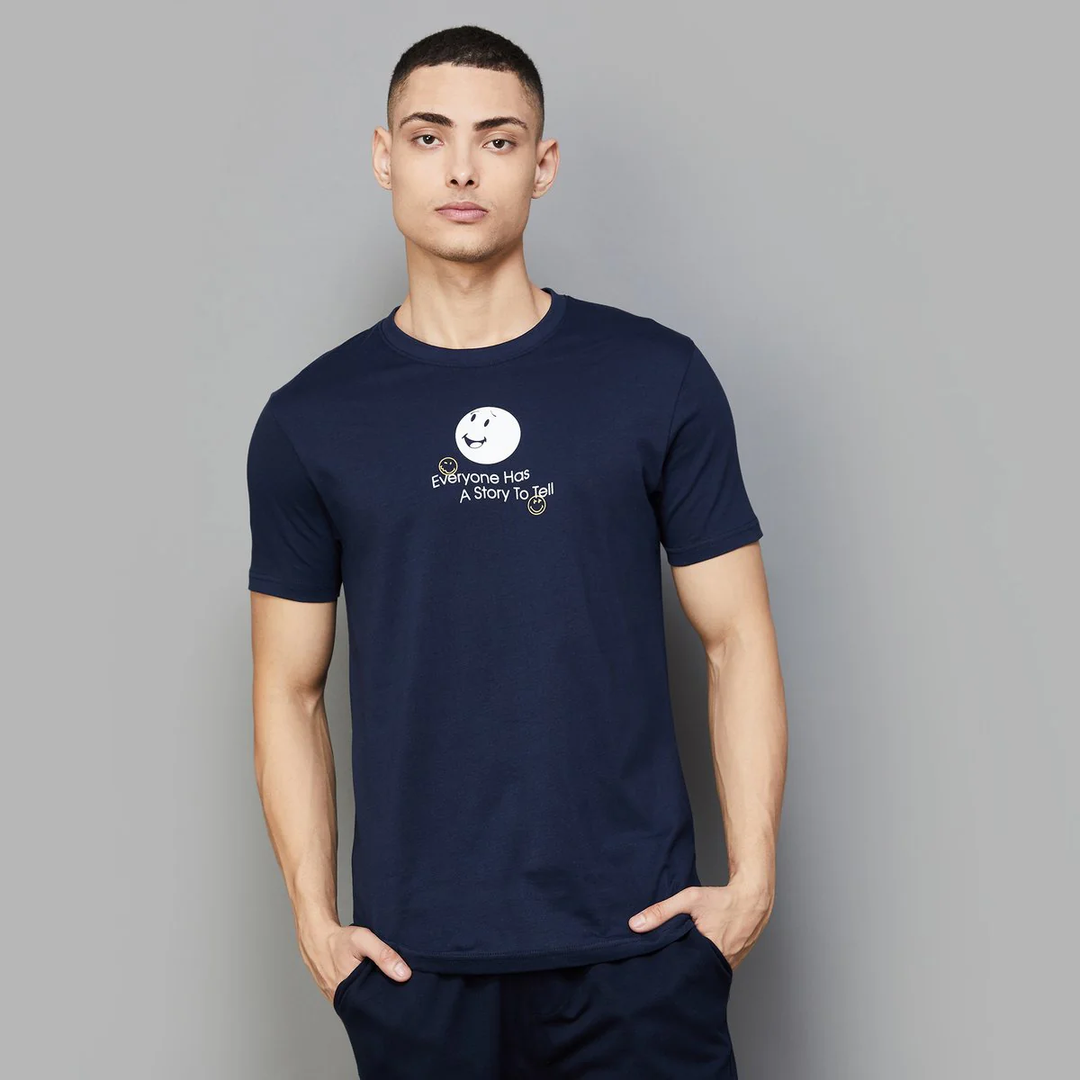 SmileyWorld Men Graphic Print Slim Fit T-Shirt