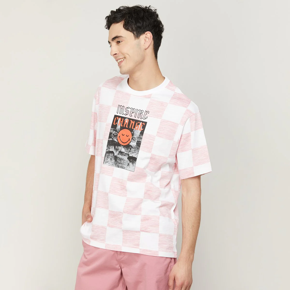 SmileyWorld Men Graphic Printed Crew Neck Regular Fit T-Shirt - Image 3