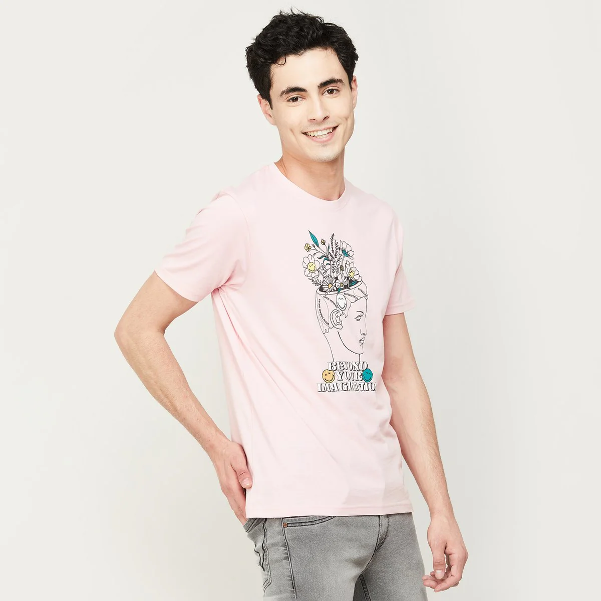 SmileyWorld Men Graphic Printed Crew Neck Regular Fit T-Shirt - Image 3