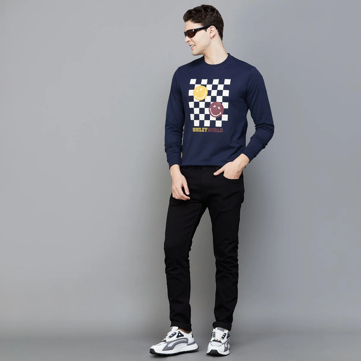 SmileyWorld Men Graphic Printed Crew Neck Sweatshirt - Image 2