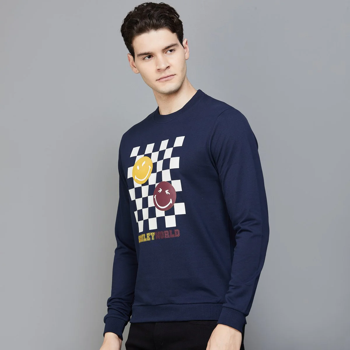 SmileyWorld Men Graphic Printed Crew Neck Sweatshirt - Image 3