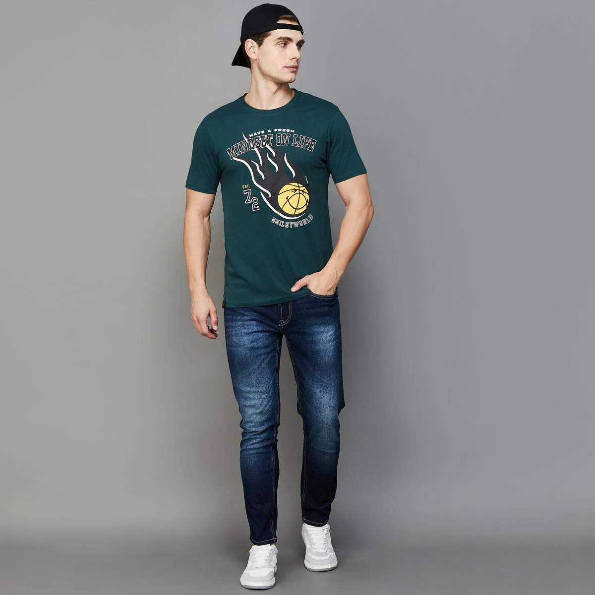 SmileyWorld Men Graphic Printed Crew Neck T-Shirt - Image 2