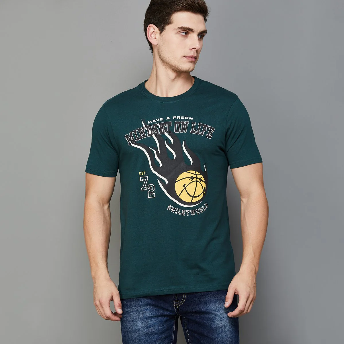 SmileyWorld Men Graphic Printed Crew Neck T-Shirt - Image 4