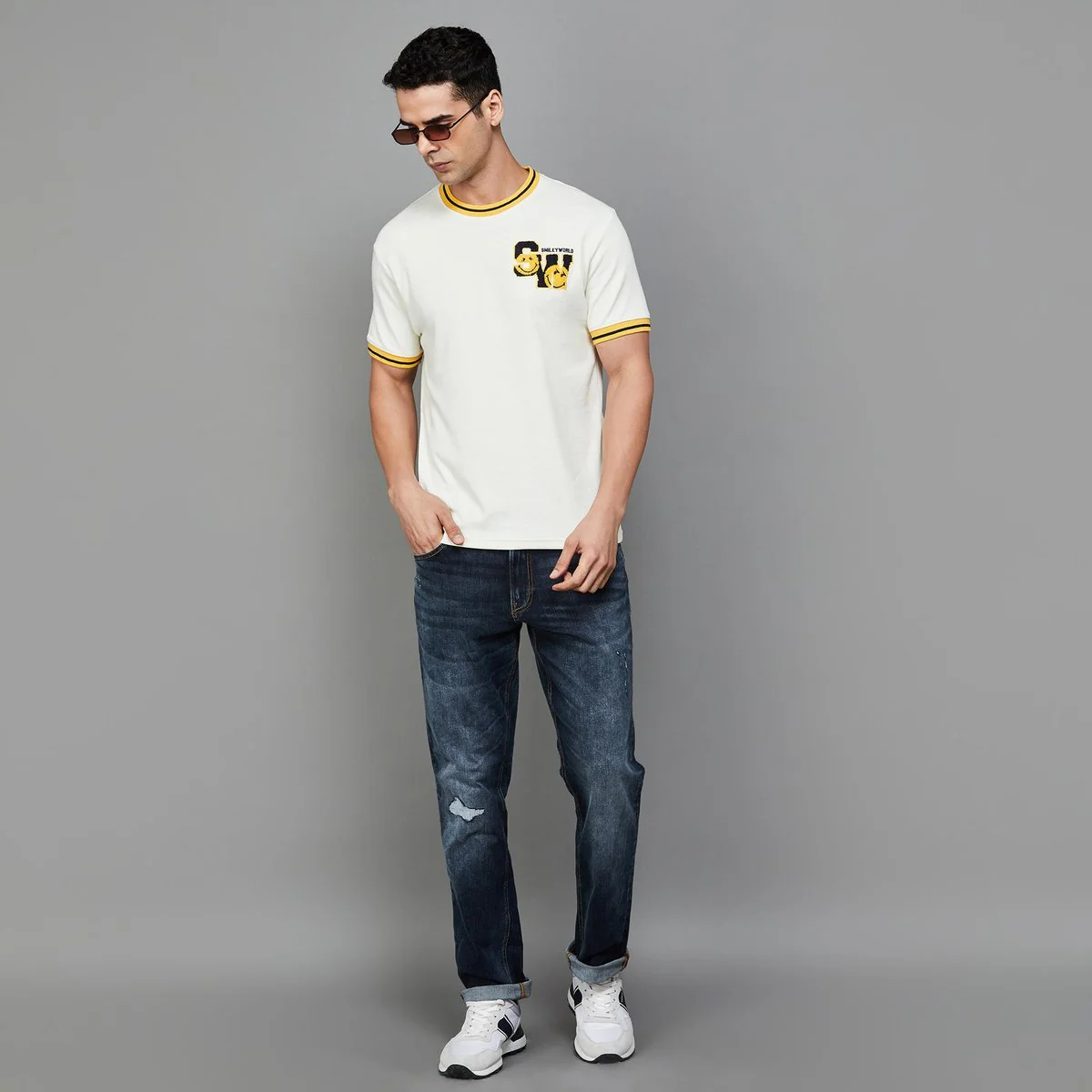 SmileyWorld Men Graphic Printed Regular Fit T-Shirt - Image 2