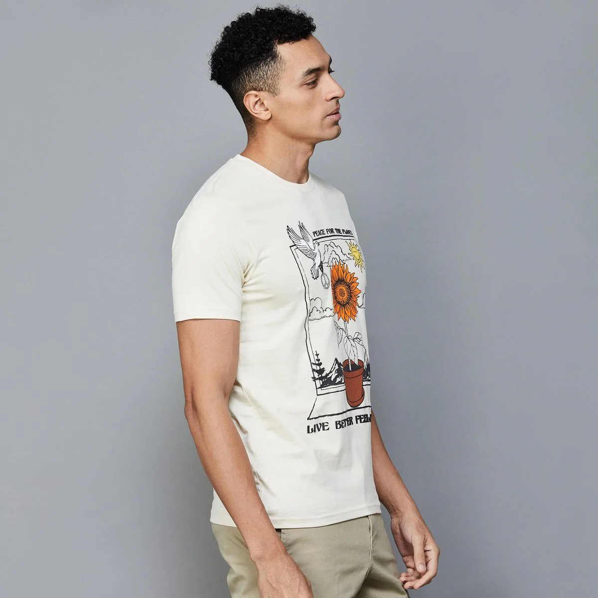 SmileyWorld Men Graphic Printed Regular Fit T-Shirt - Image 3