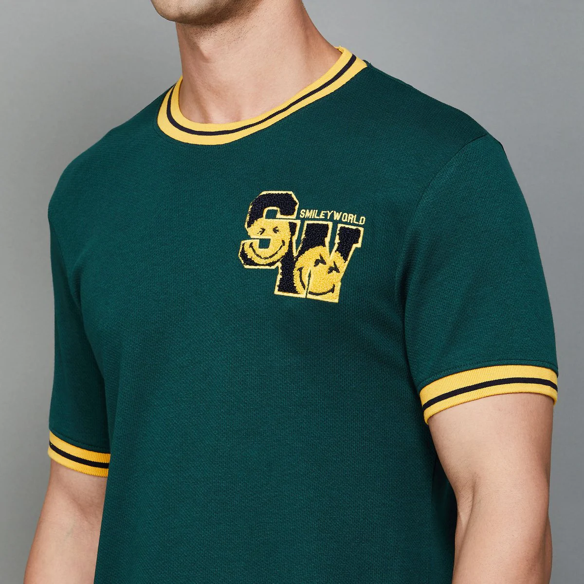 SmileyWorld Men Graphic Printed Regular Fit T-Shirt - Image 4