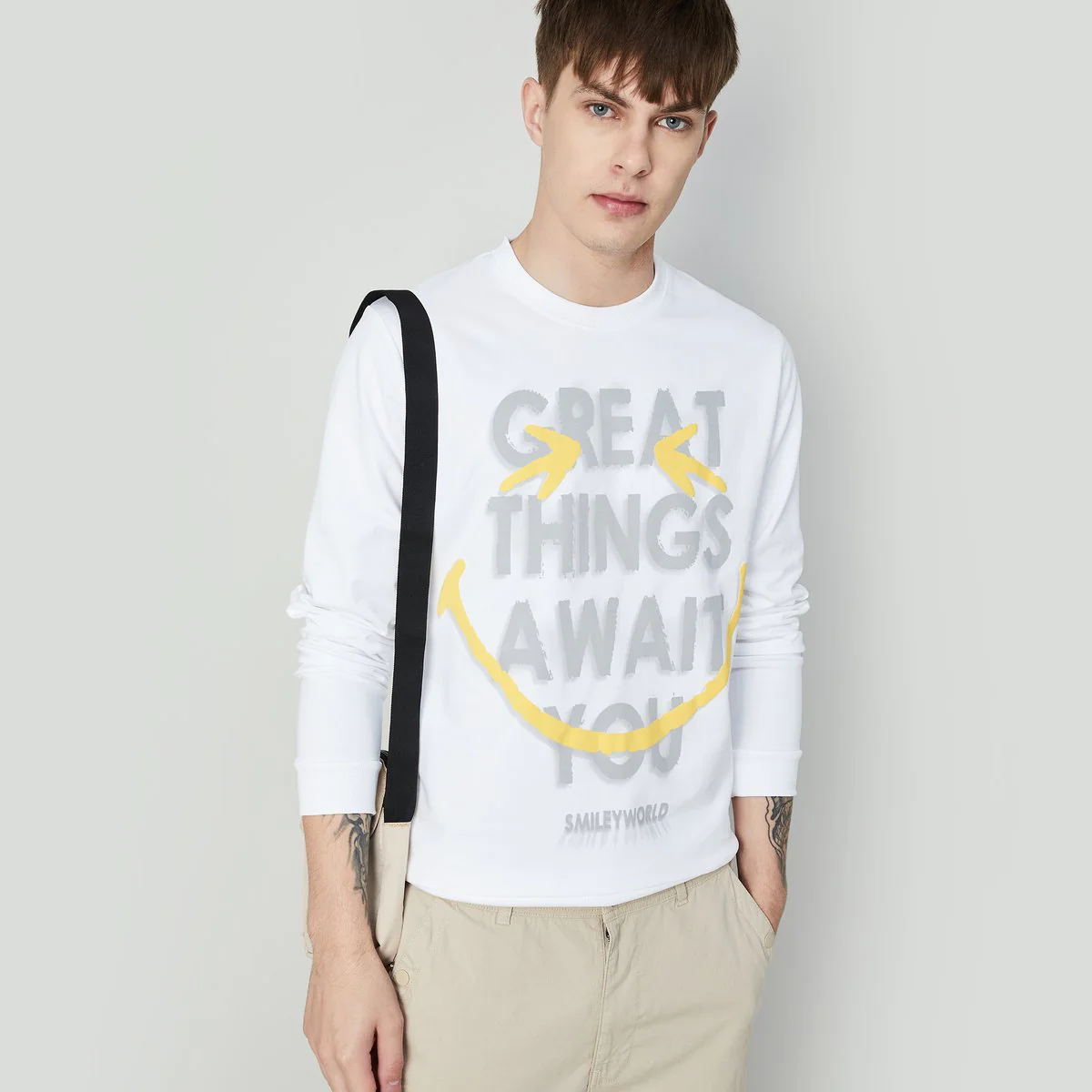 SmileyWorld Men Graphic Printed Sweatshirt