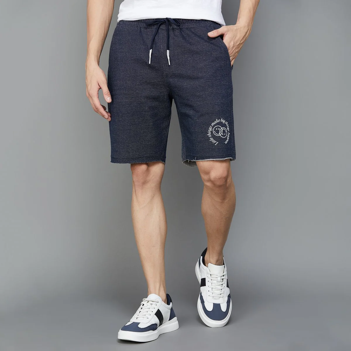 SmileyWorld Men Logo Printed Shorts