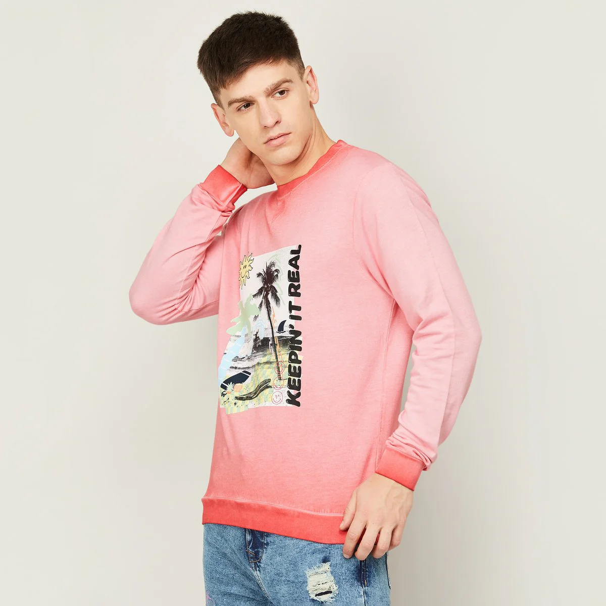 SmileyWorld Men Printed Crew Neck Sweatshirt - Image 3