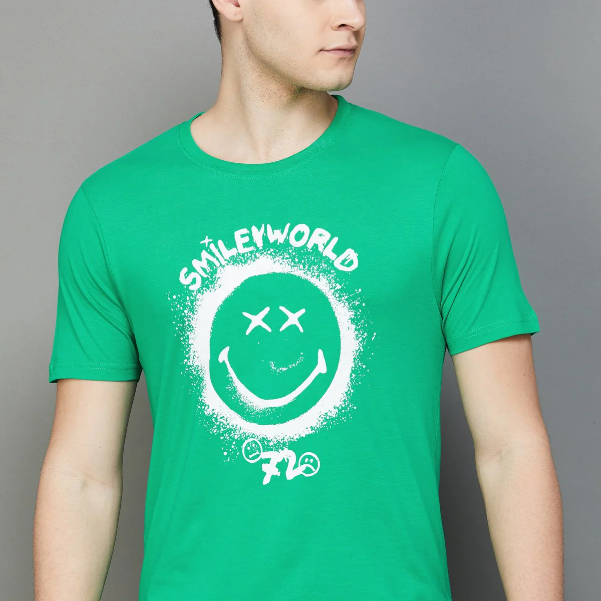 SmileyWorld Men Printed Crew Neck T-Shirt - Image 2
