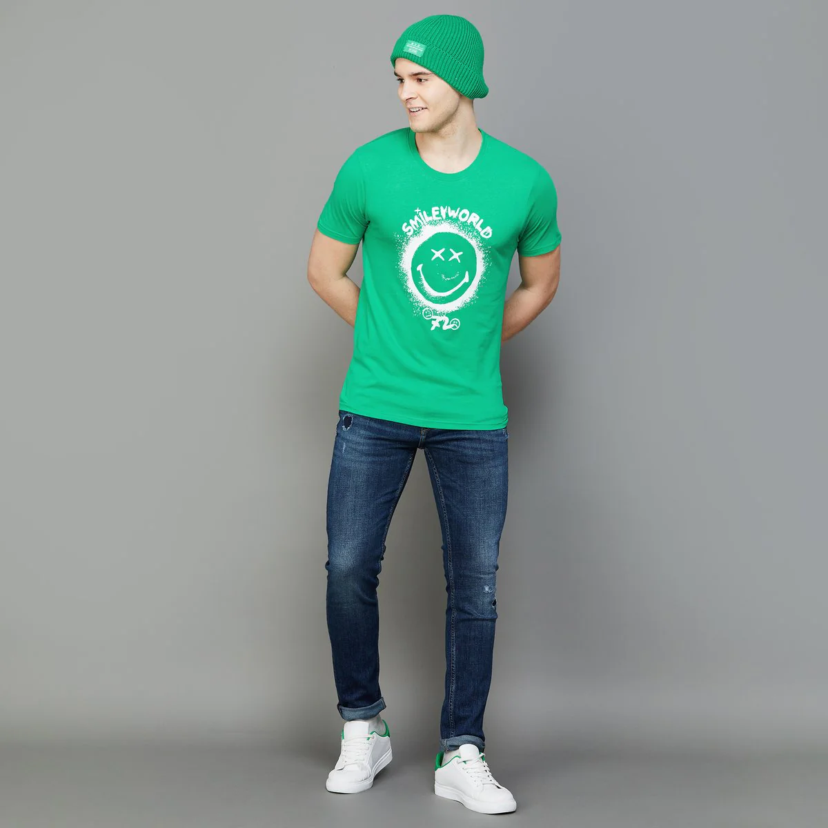 SmileyWorld Men Printed Crew Neck T-Shirt - Image 4