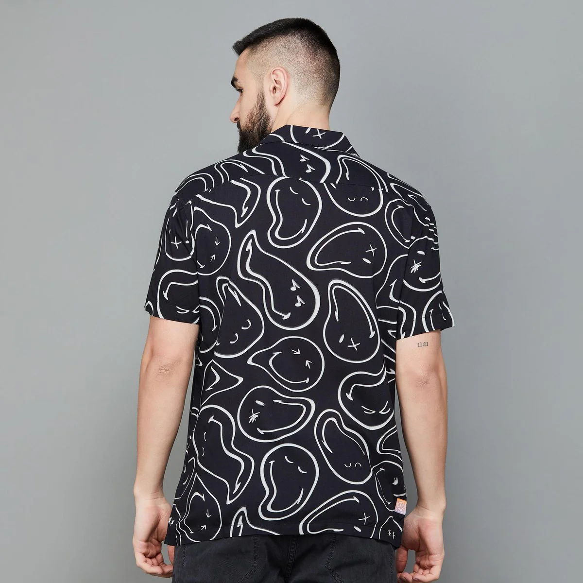 SmileyWorld Men Printed Cuban Collar Casual Shirt - Image 6