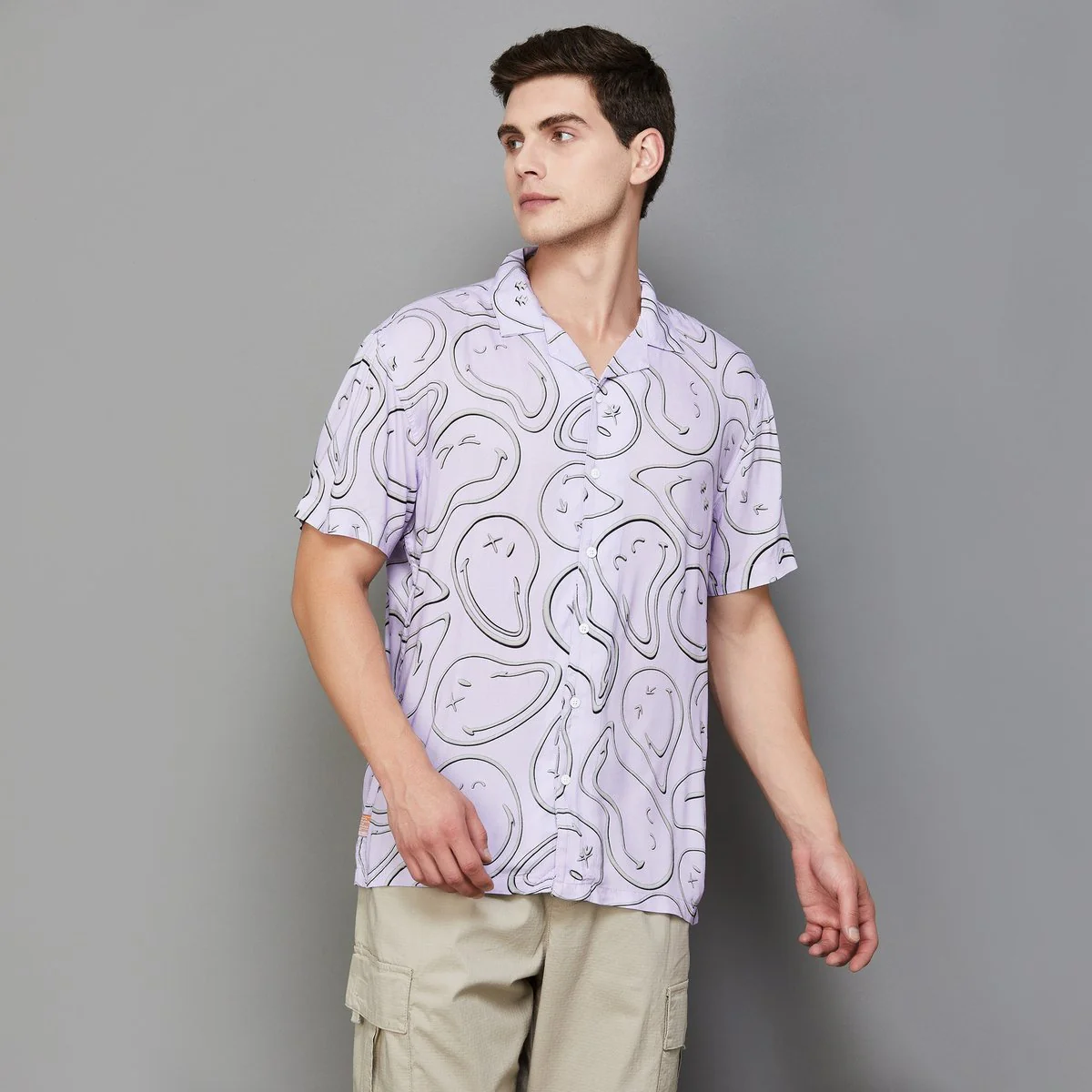 SmileyWorld Men Printed Cuban Collar Casual Shirt - Image 13