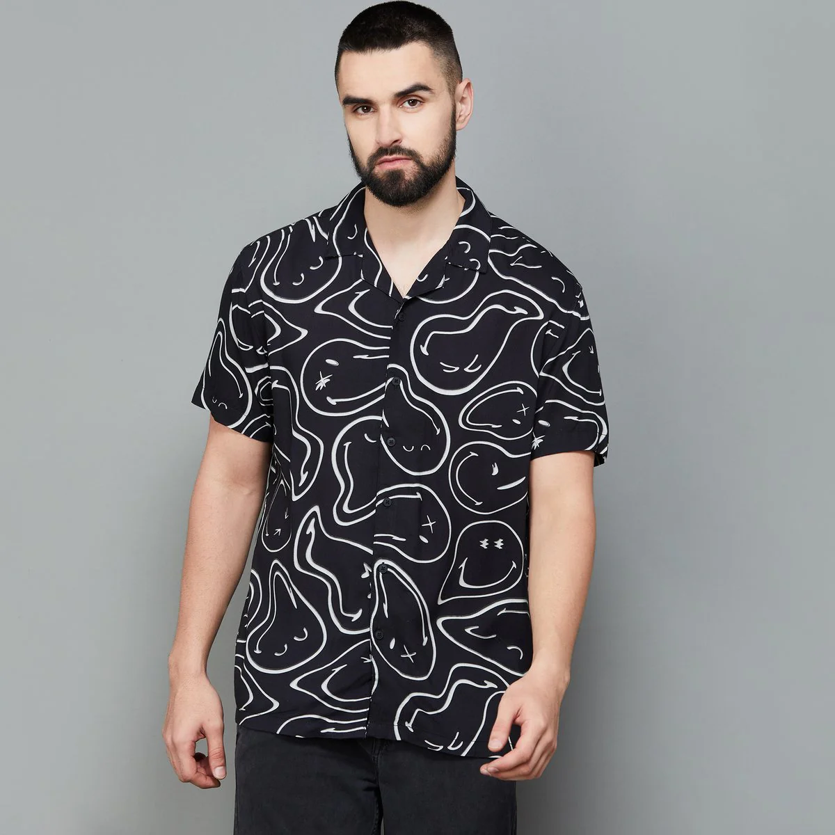 SmileyWorld Men Printed Cuban Collar Casual Shirt - Image 14