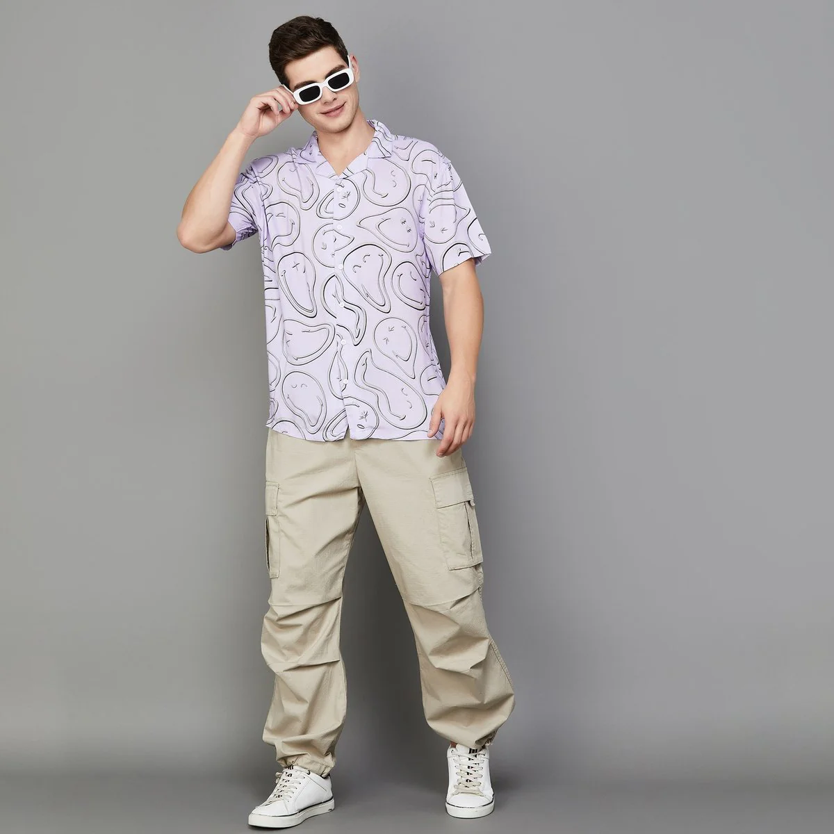 SmileyWorld Men Printed Cuban Collar Casual Shirt - Image 2