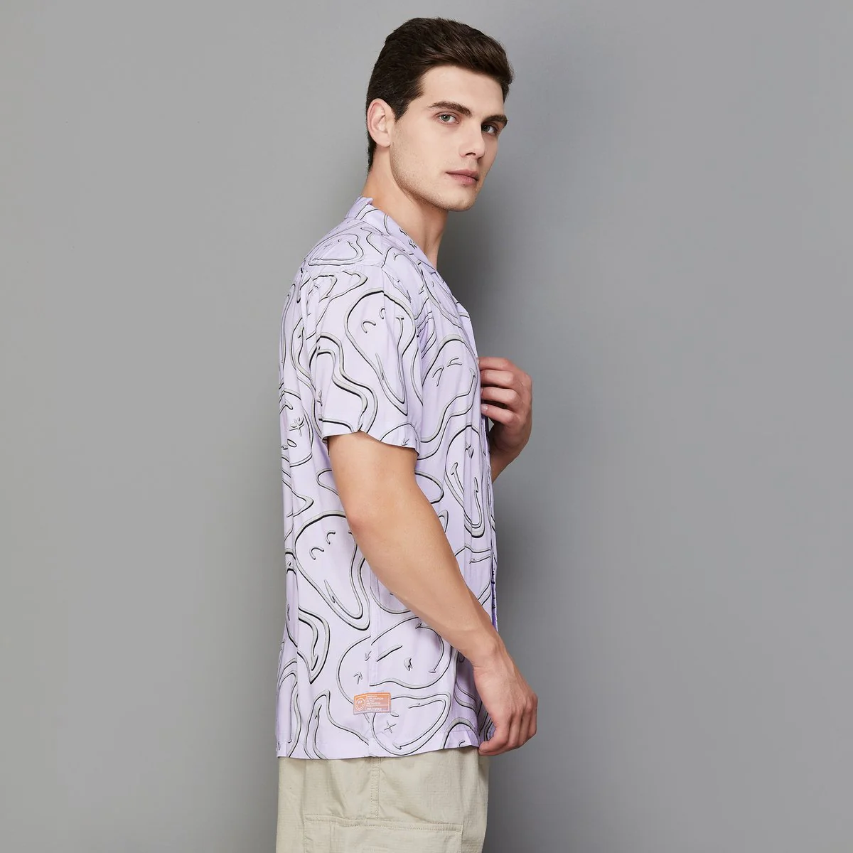 SmileyWorld Men Printed Cuban Collar Casual Shirt - Image 5