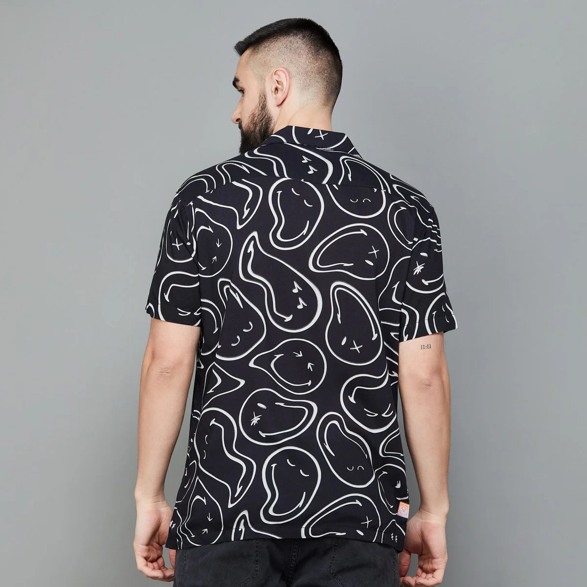 SmileyWorld Men Printed Cuban Collar Casual Shirt - Image 9