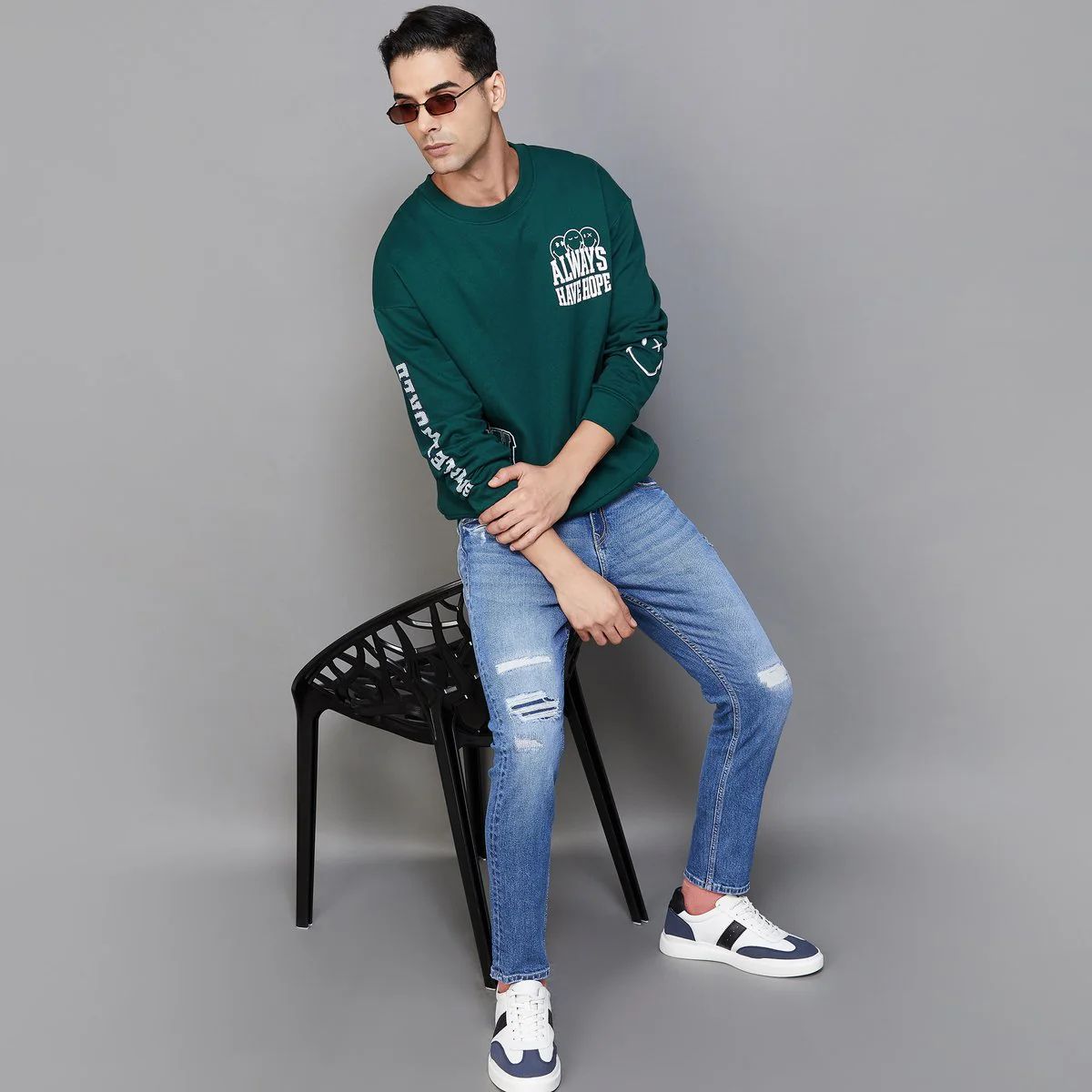 SmileyWorld Men Printed Drop-Shoulder Sweatshirt - Image 2