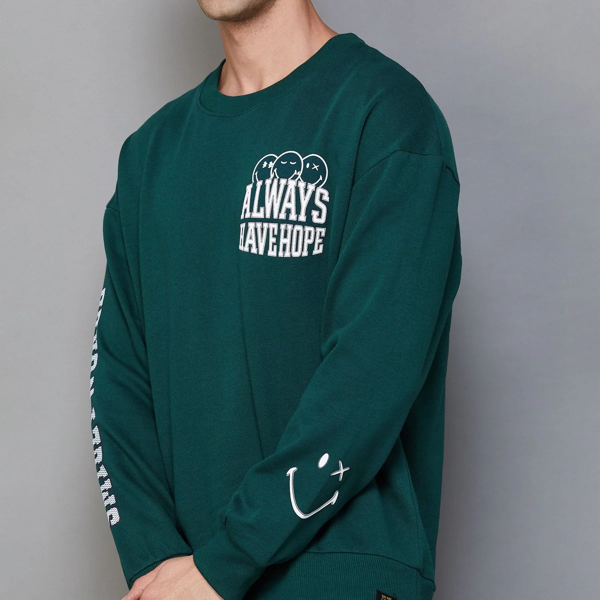 SmileyWorld Men Printed Drop-Shoulder Sweatshirt - Image 5