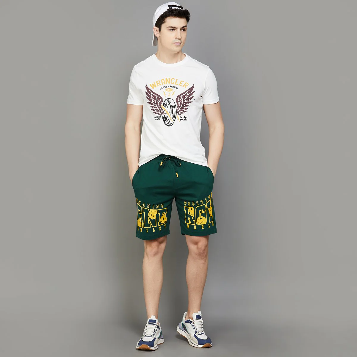 SmileyWorld Men Printed Elasticated Casual Shorts