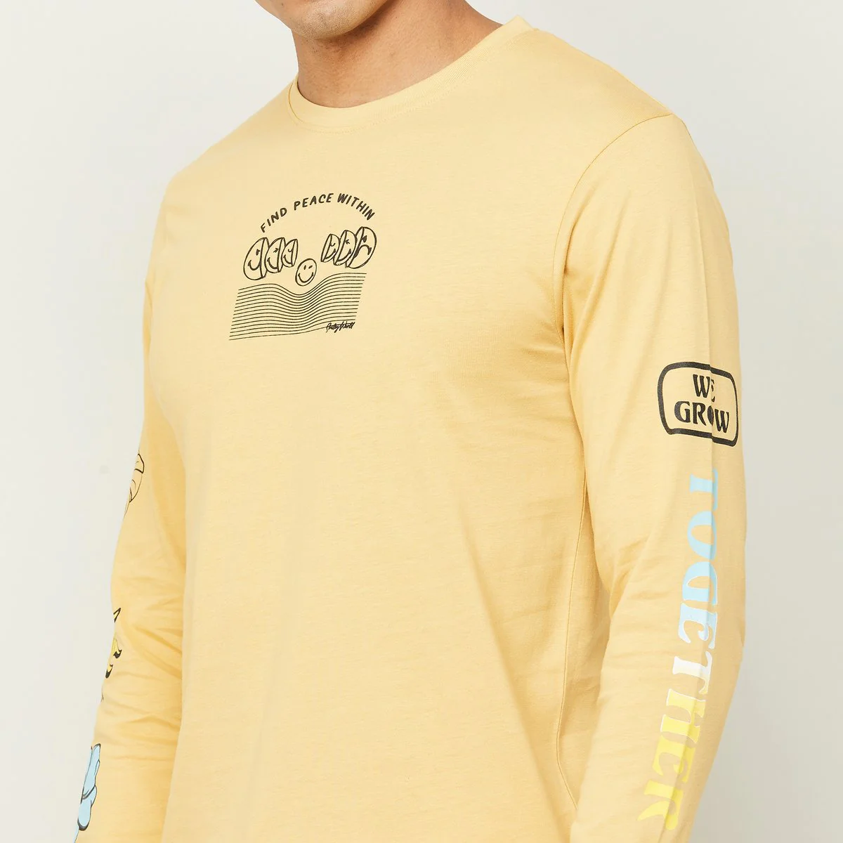 SmileyWorld Men Printed Full Sleeves Regular Fit T-Shirt - Image 4